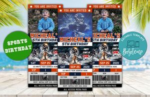 Chicago Bears Ticket Birthday Editable Templates Instant Download
