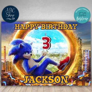 Printable Sonic Backdrop Digital File DIY