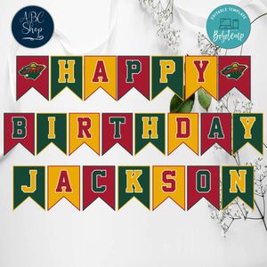 Minnesota Wild Birthday Banner Digital Files