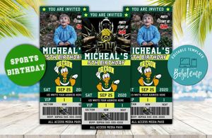 Oregon Ducks Ticket Birthday Editable Templates Instant Download