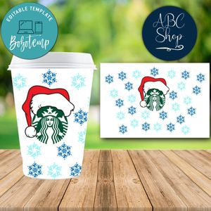 Starbucks Wrap Christmas PNG File template DIY