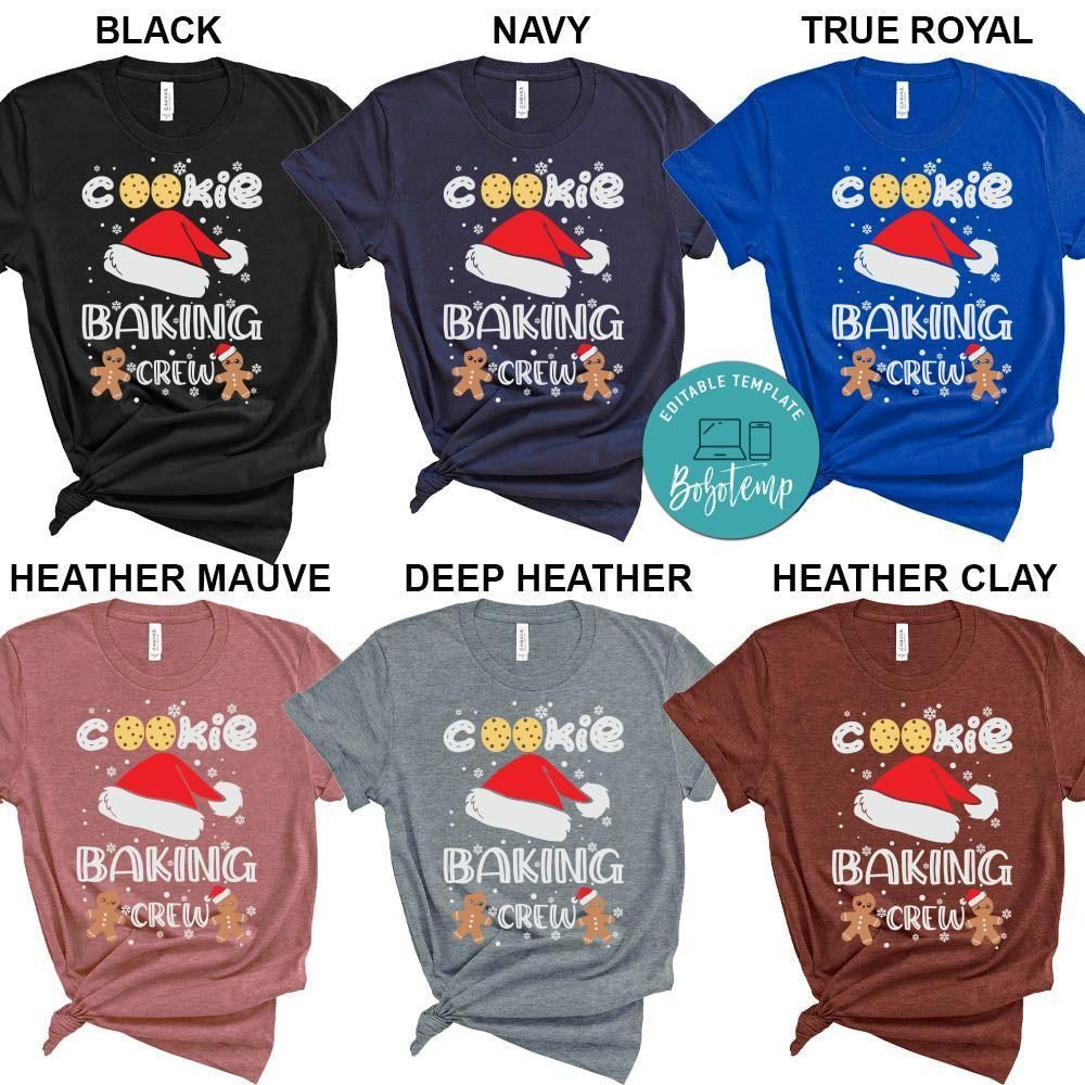 Cookie Baking Crew Santa Christmas Xmas Shirt