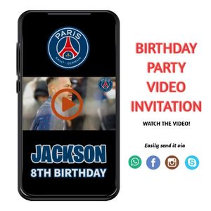 Neymar Birthday Video Invitation Digital Template Customizable Instant Download
