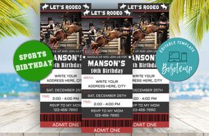 Editable Rodeo Birthday Invitations Instant Download