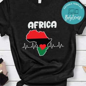 Africa Map Heart Beat Shirt