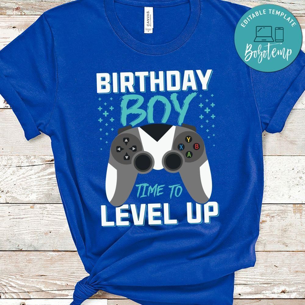 Birthday Boy Time to Level Up Video Game Shirt
