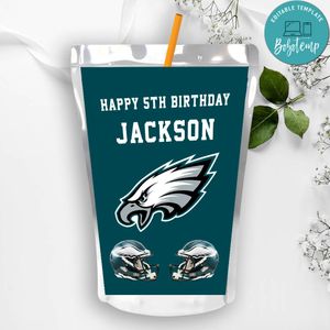 Philadelphia Eagles Birthday Capri Sun Juice Label Instant Download