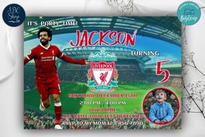Liverpool Birthday Invites Template to Print at Home Instant Download