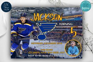 St. Louis Blues Birthday Invitation Template to Print at Home Instant Download