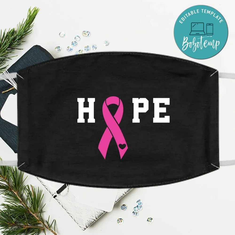 Hope Cancer Fabric Face Mask Daily Use Fabric Face Mask Bobotemp