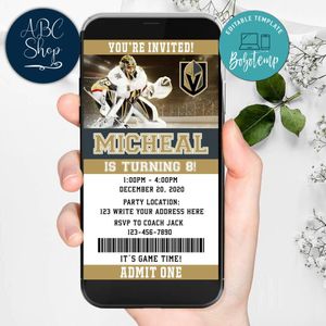 Electronic Vegas Golden Knights Ticket Electronic Invite Birthday Invites Instant Download