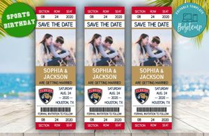 Florida Panthers Save The Date Wedding Engagement Announcement Ticket Invitation Instant Download