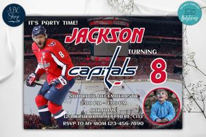 Washington Capitals Birthday Invitations Template to Print at Home Instant Download