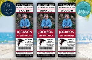 Printable Atlanta Falcons Birthday Ticket With Photo Invitation Instant Download