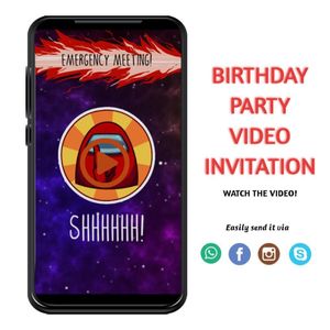 Digital Among Us Customizable Mp4 Video Invitation File Template Instant Download