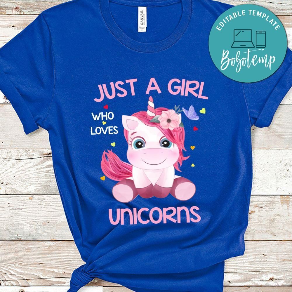 Just A Girl Who Loves Unicorns Shirt For Kids Girls Women