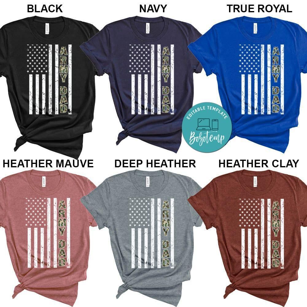 Proud Army Dad USA Flag Shirt