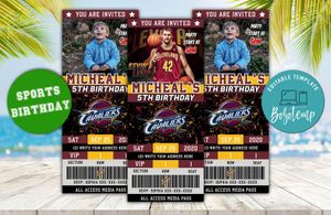Cleveland Cavaliers Ticket Birthday Editable Templates Instant Download