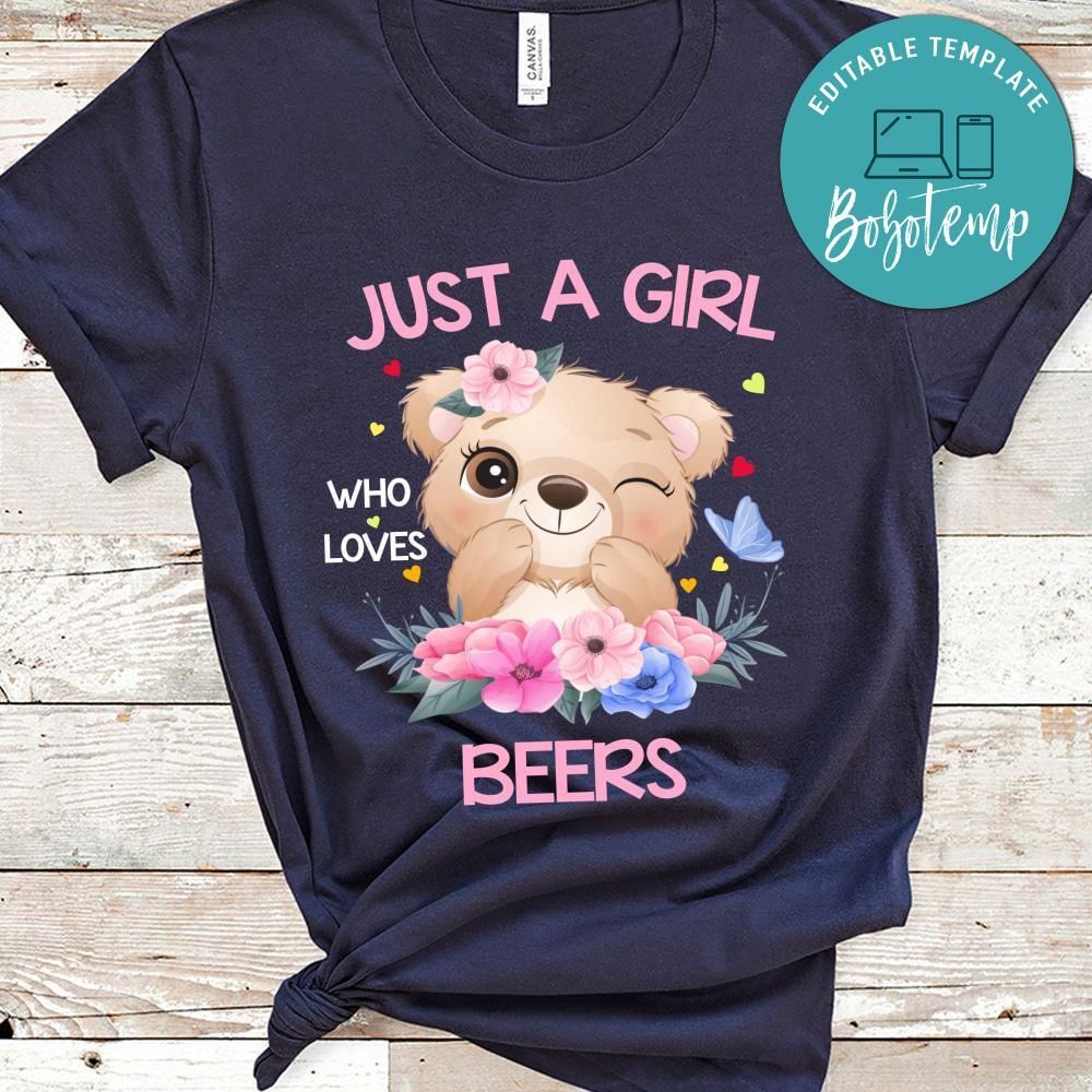 Just A Girl Who Loves Beers Shirt For Kids Girls Women