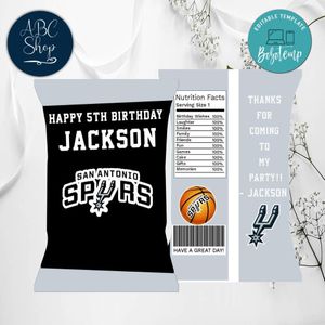 San Antonio Spurs Chip Bags Digital File Printable Instant Download