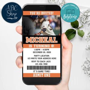 Electronic San Francisco Giants Electronic Invite Birthday Invitations Instant Download