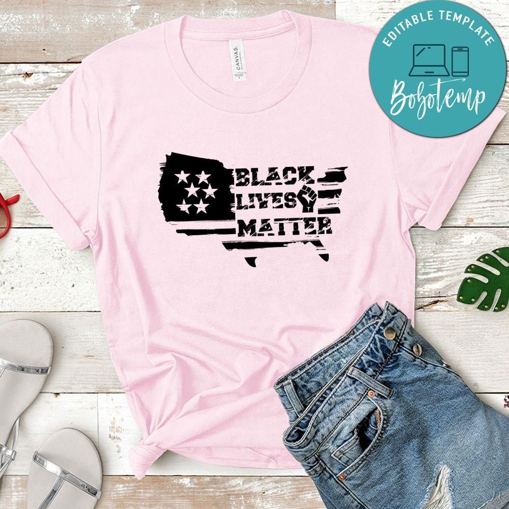 Black Lives Matter American Flag T-Shirt