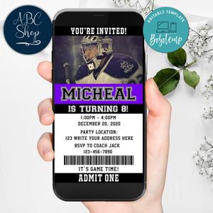 Electronic Los Angeles Kings Ticket Electronic Invite Birthday Invitations Instant Download