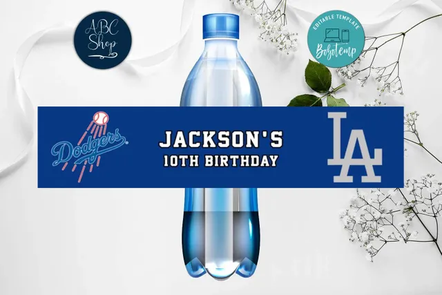 printable los angeles dodgers water bottle labels diy bobotemp