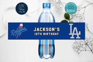 Printable Los Angeles Dodgers Water Bottle Labels Digital File Instant Download
