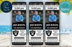 Las Vegas Raiders Birthday Ticket With Photo Invitation Instant Download