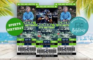 Editable Seattle Seahawks Birthday Ticket Invites Instant Download