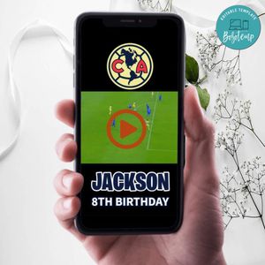 Club América Birthday Video Invitation Digital Template Customizable Instant Download