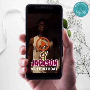 Cleveland Cavaliers Birthday Video Invitation Digital Template Customizable Instant Download