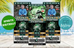 Printable Michigan State Spartans Birthday Ticket Invitation DIY