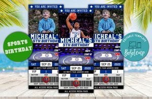 Editable Blue Devils Duke Birthday Ticket Invitations Instant Download