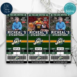 Jordan Clarkson Utah Jazz Birthday Ticket Invitations Instant Download
