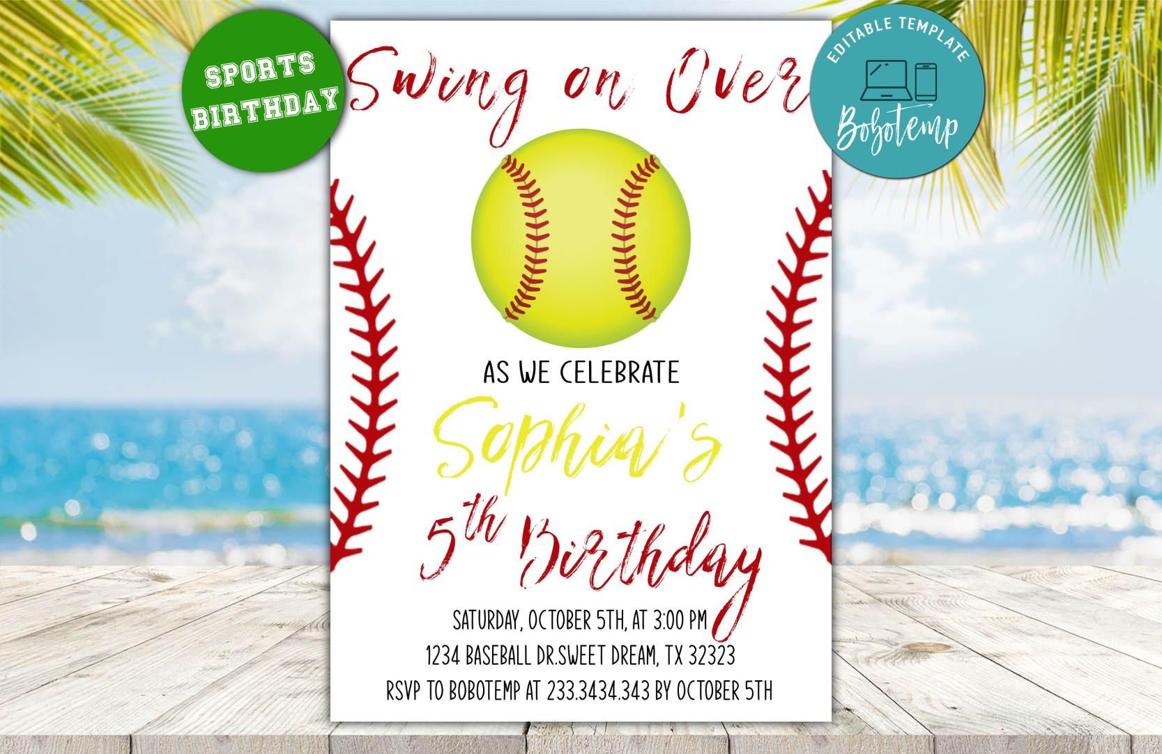 Softball Invitations Templates Free
