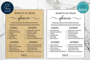 Editable Whats in your phone Baby Shower Game Instant Download