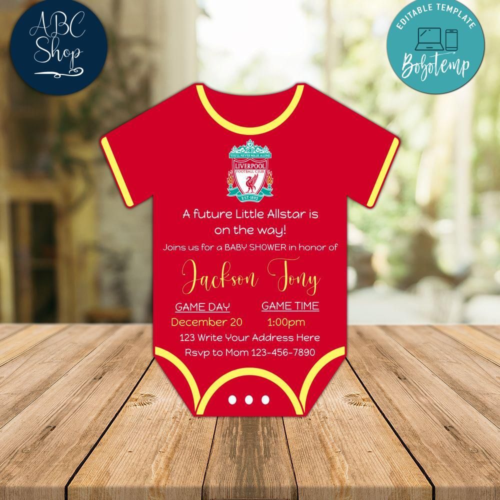 Liverpool Baby Shower Invitation Instant Download Bobotemp