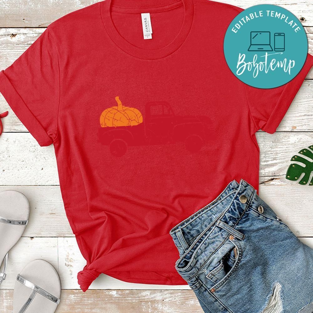Distressed Pumpkin Truck Halloween Shirt