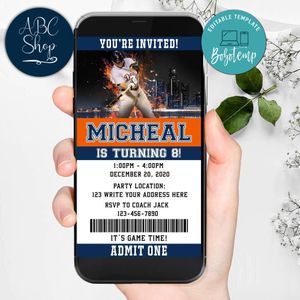 Electronic Detroit Tigers Electronic Invite Birthday Invites DIY