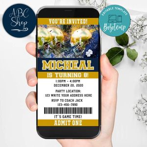 Electronic Notre Dame Fighting Irish Electronic Invite Birthday Invitations DIY