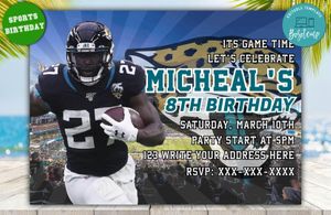 Editable Jacksonville Jaguars Birthday Invitations Instant Download