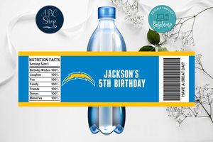 Printable San Diego Chargers Water Bottle Labels Instant Download