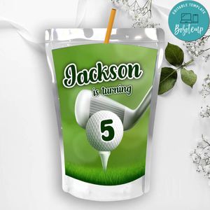 Printable Golf Birthday Capri Sun Juice Label Instant Download