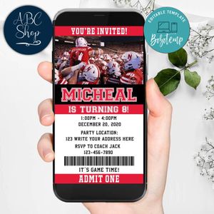 Electronic Nebraska Cornhuskers Electronic Invite Birthday Invites Instant Download