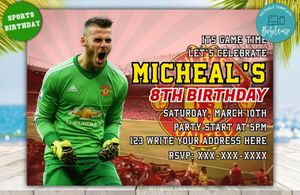Editable Manchester United Birthday Invite Instant Download