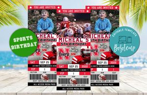 Nebraska Cornhuskers Ticket Birthday Editable Templates Instant Download