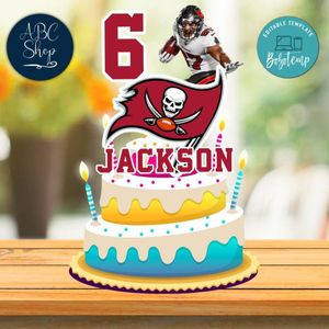 Rob Gronkowski Tampa Bay Buccaneers Birthday Cake Topper Template Instant Download