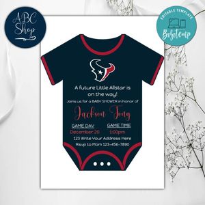 Houston Texans Baby Shower Invitation Instant Download